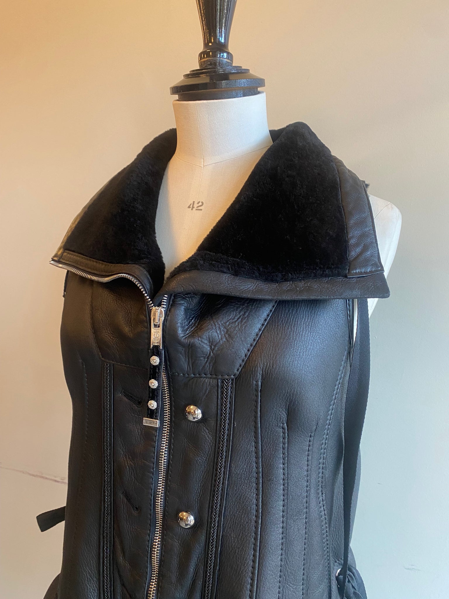 Leather Sleeveless Jacket