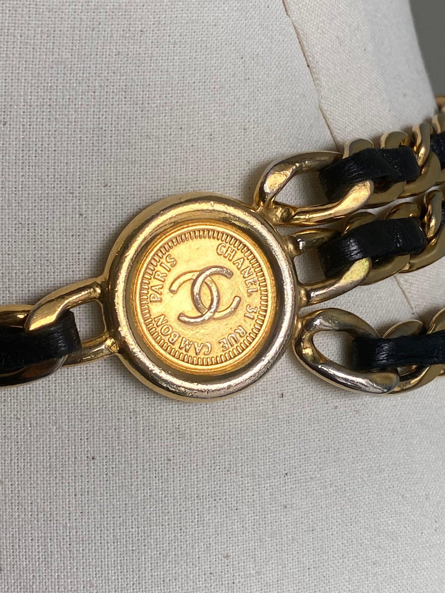 Vintage Leather & Chain Belt