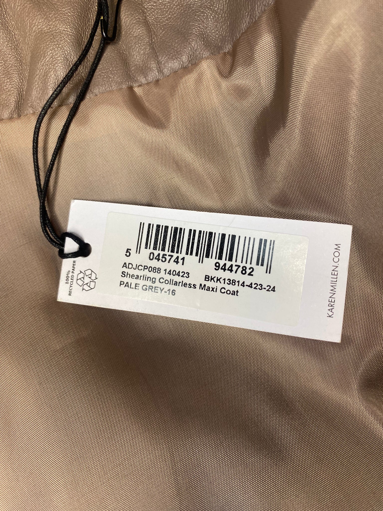 Shearling Collarless Maxi Coat