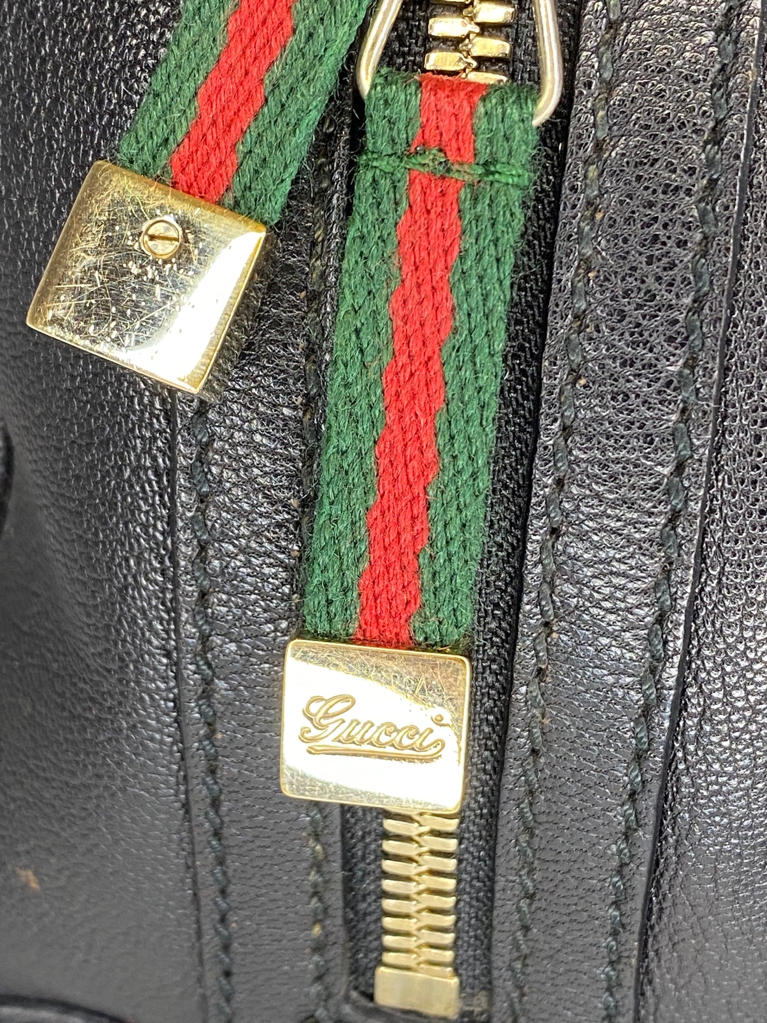 Vintage Princy Leather Boston Bag