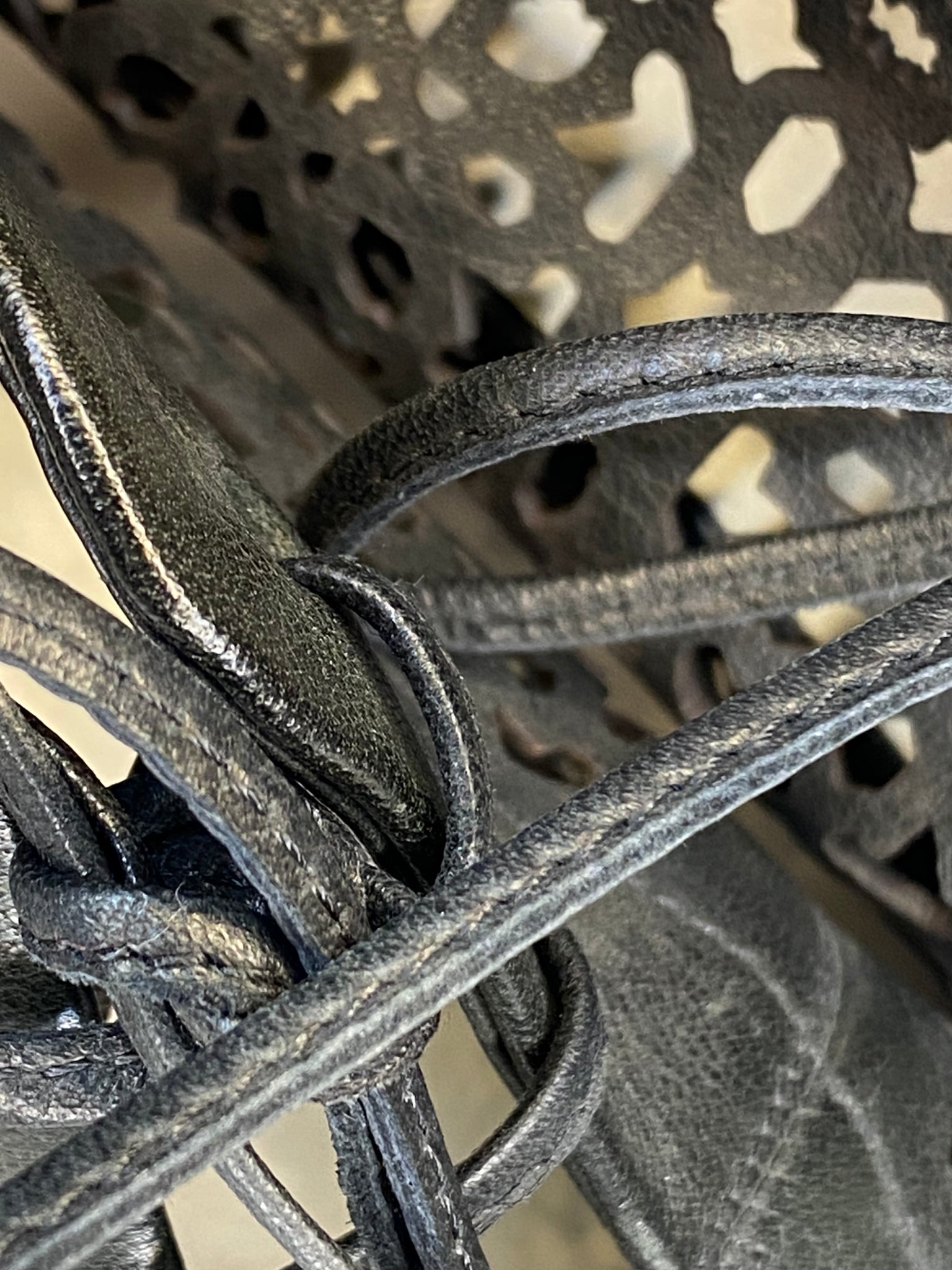 Lace Leather Cut Heels