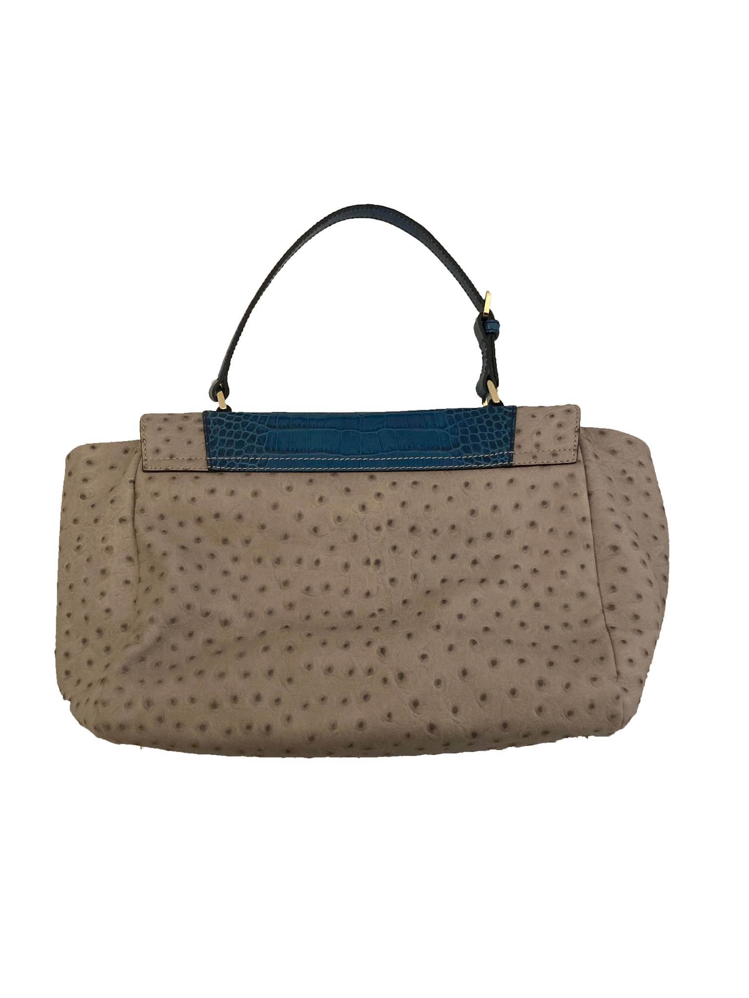 Ostrich and Snakeskin Embossed Handbag