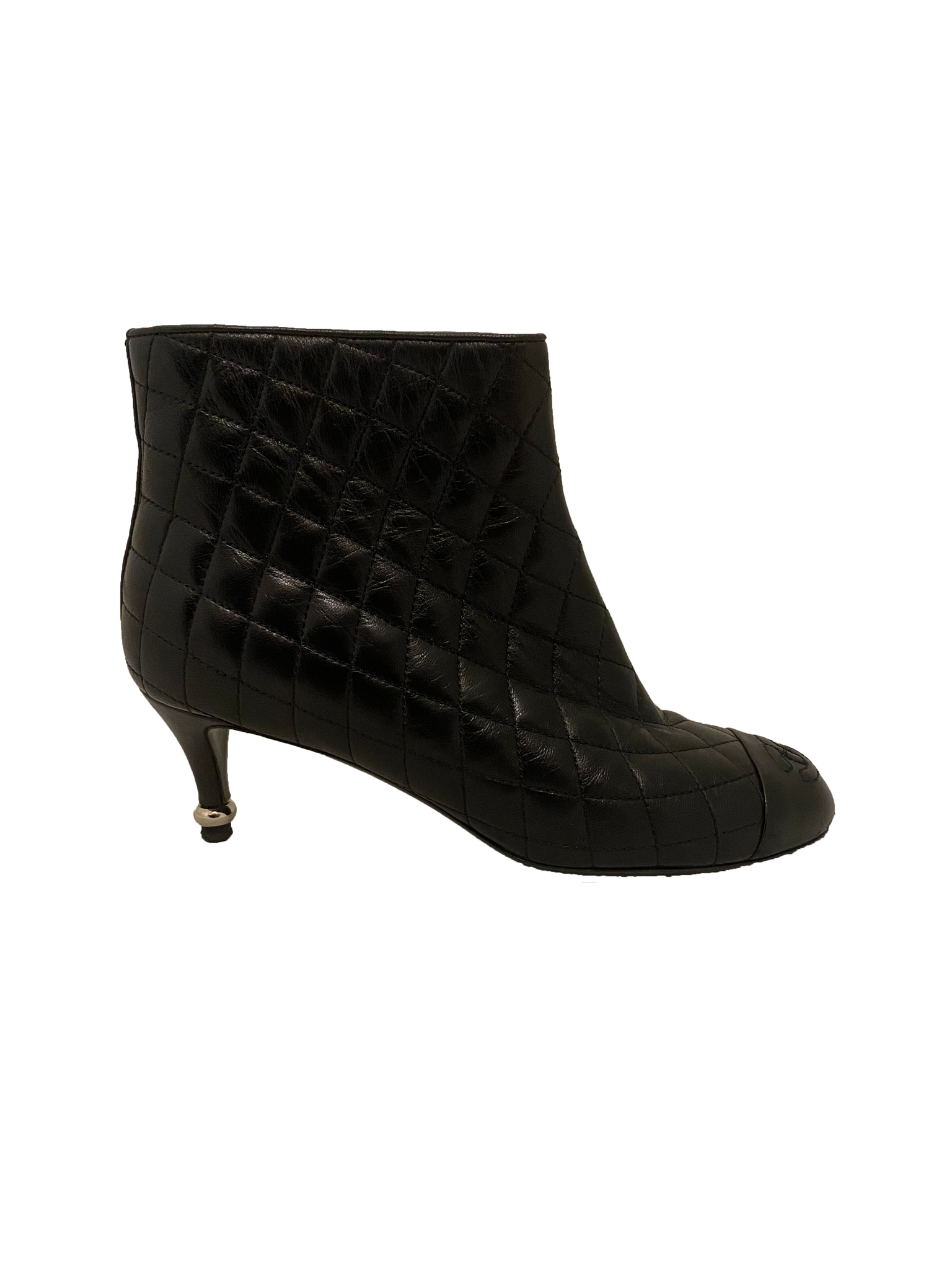 Matelasse Leather Ankle Boots