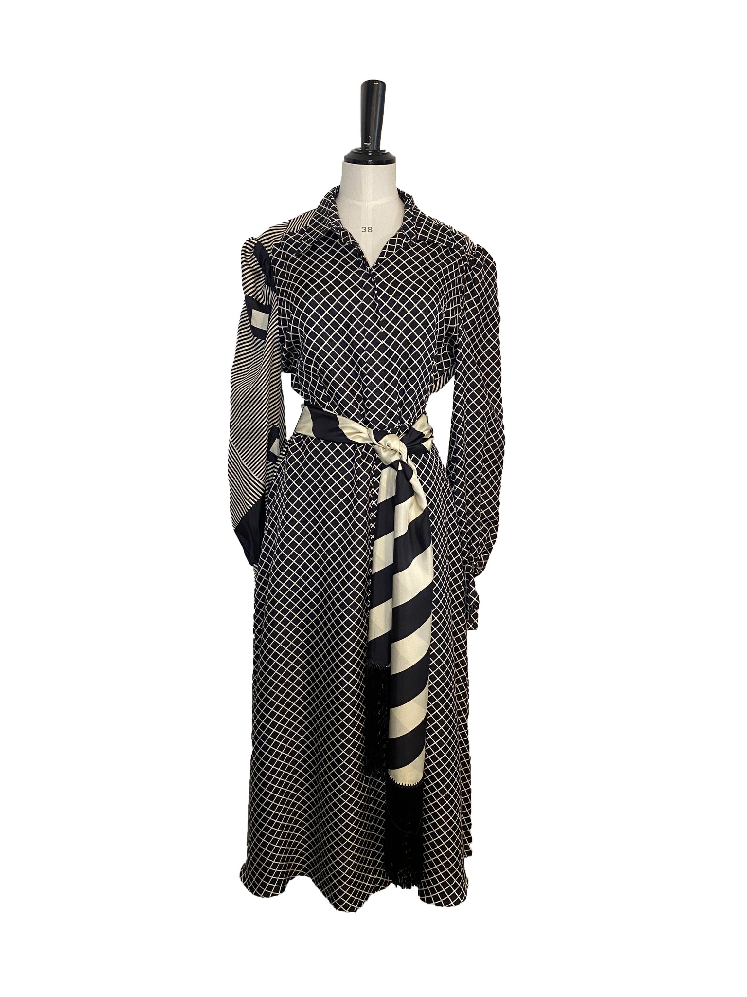 Geometric Patterned Silk Dress