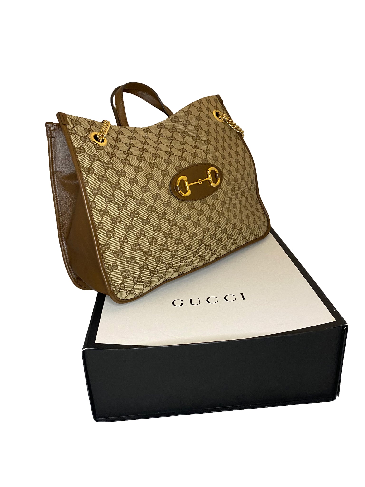 GG Canvas Horsebit 1955 Large Tote Bag