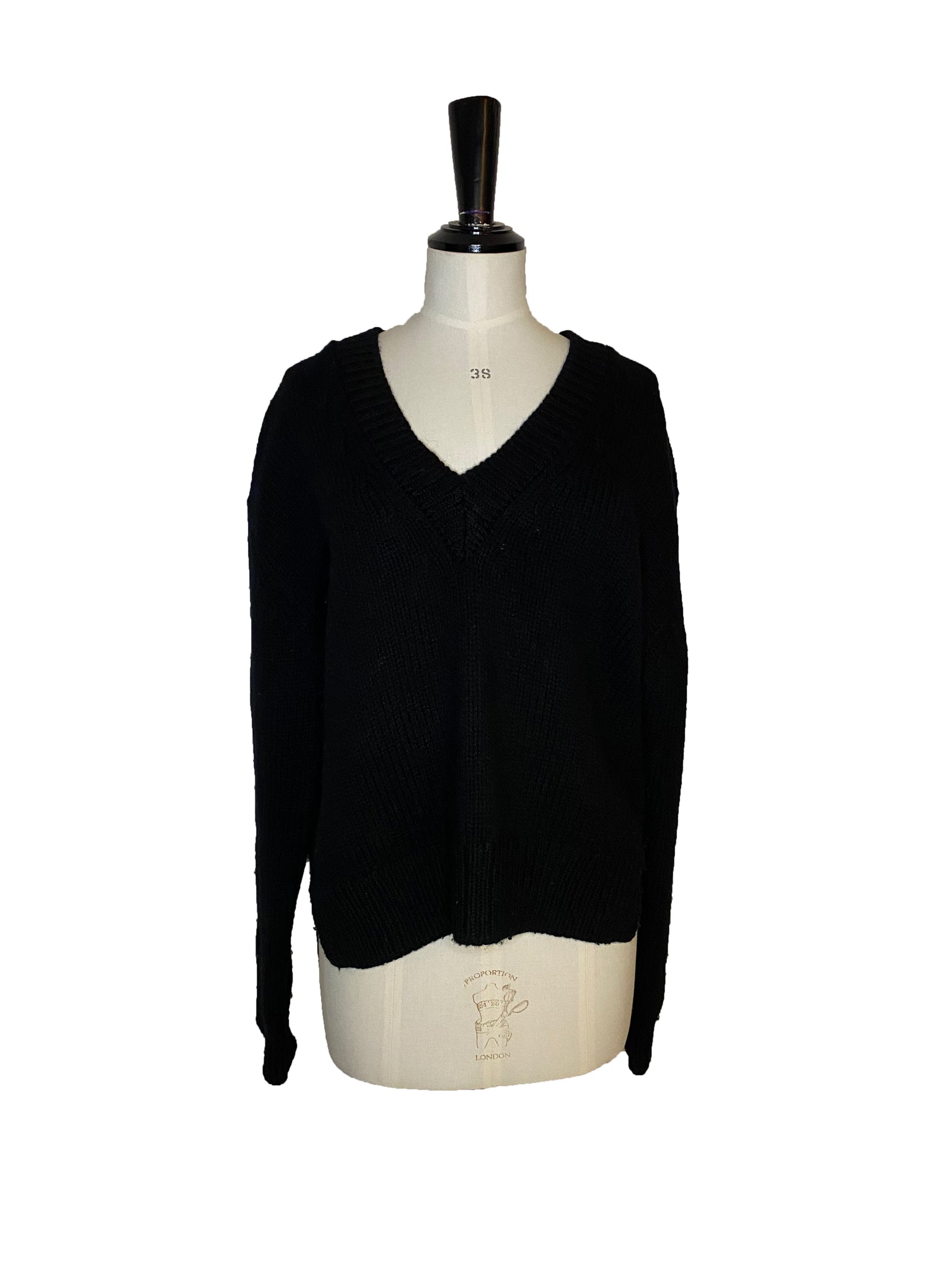 MHL Black wool V Neck