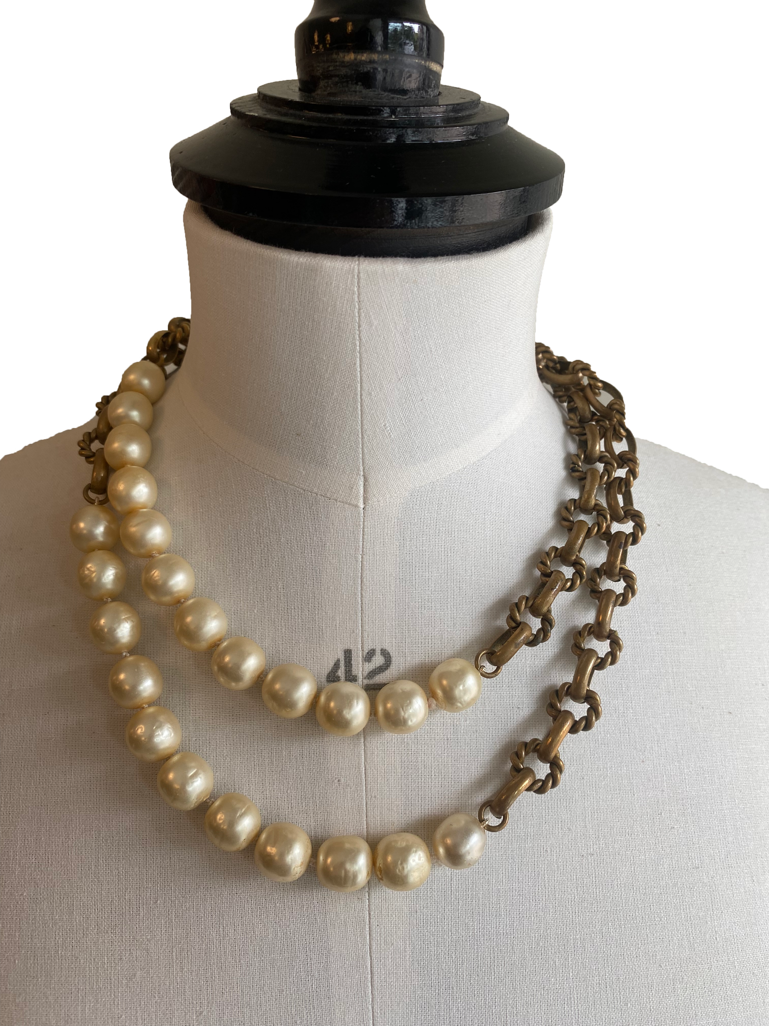 Vintage Twisted Chain & Pearl Sautoir