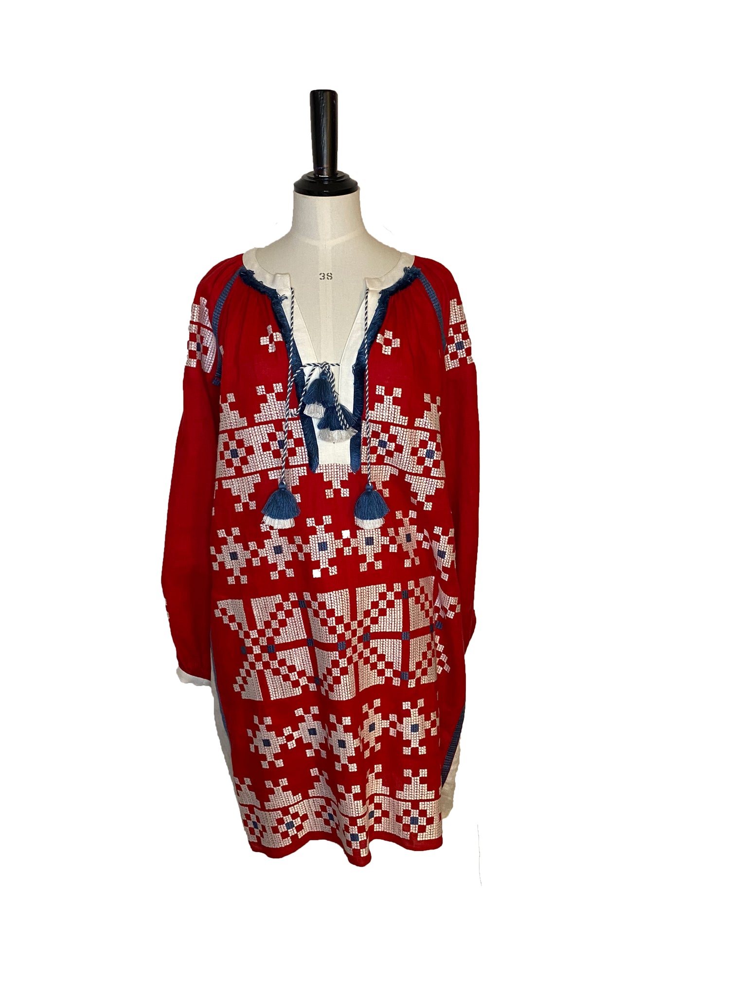 Embroidered Linen Dress