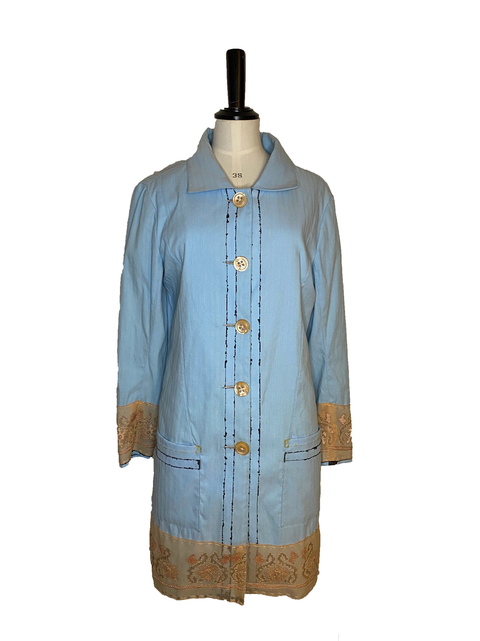 Pale Blue Cotton Coat