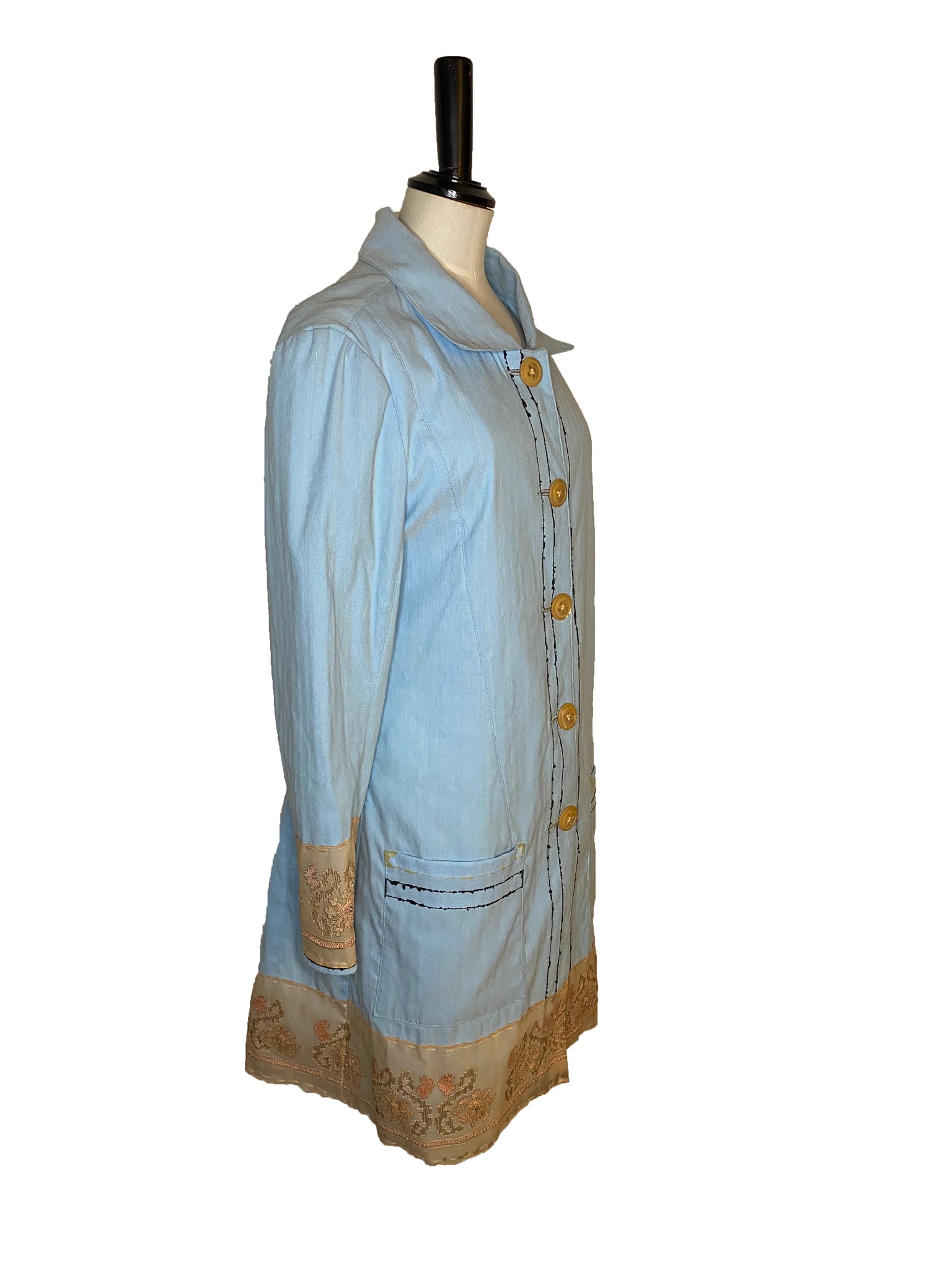 Pale Blue Cotton Coat