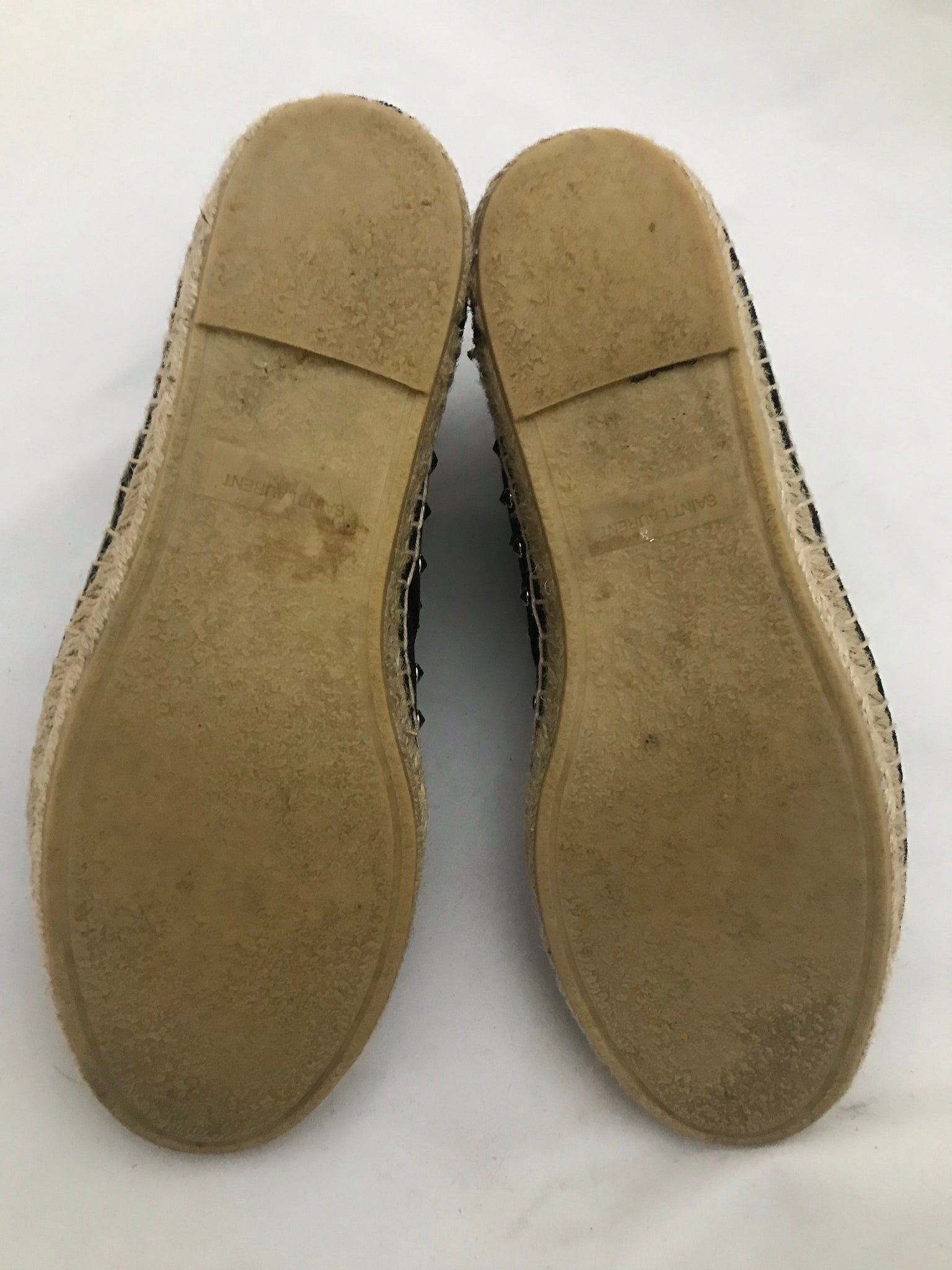 Isabella's Wardrobe Saint Laurent Studded Canvas High-Top Espadrille Sneaker.