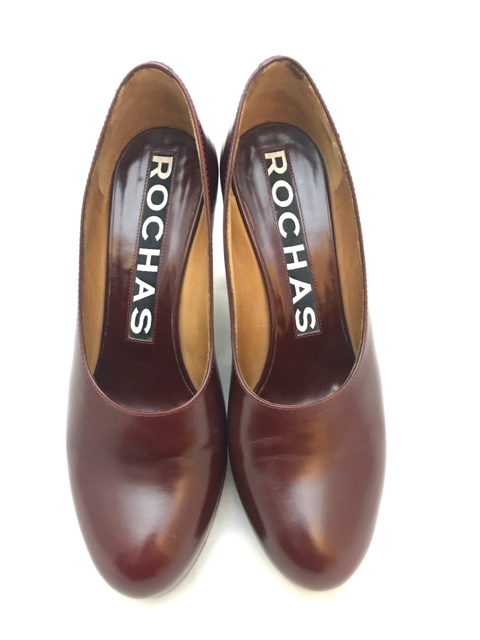 Isabella's Wardrobe Rochas Leather Platform Heels.