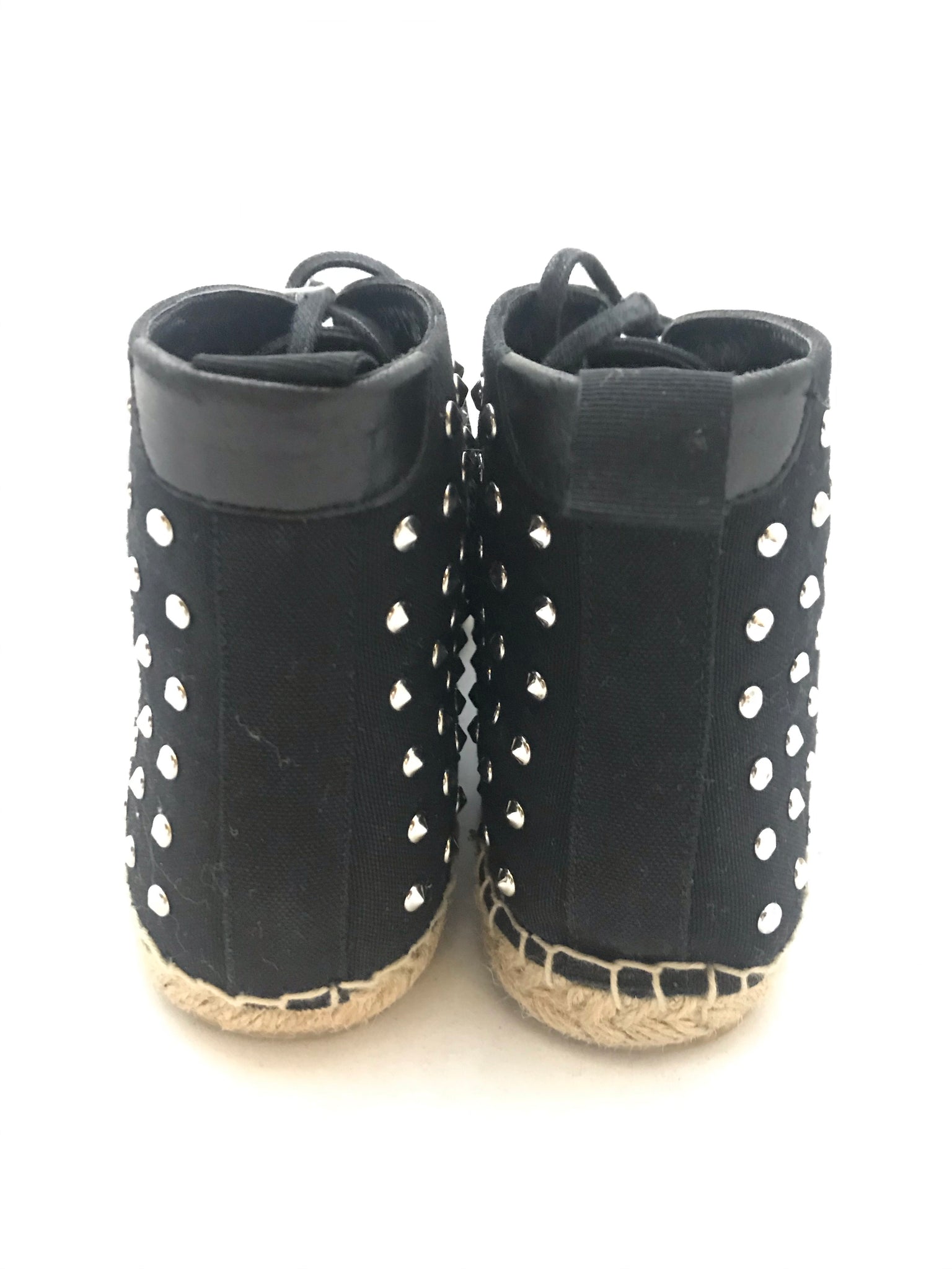 Isabella's Wardrobe Saint Laurent Studded Canvas High-Top Espadrille Sneaker.
