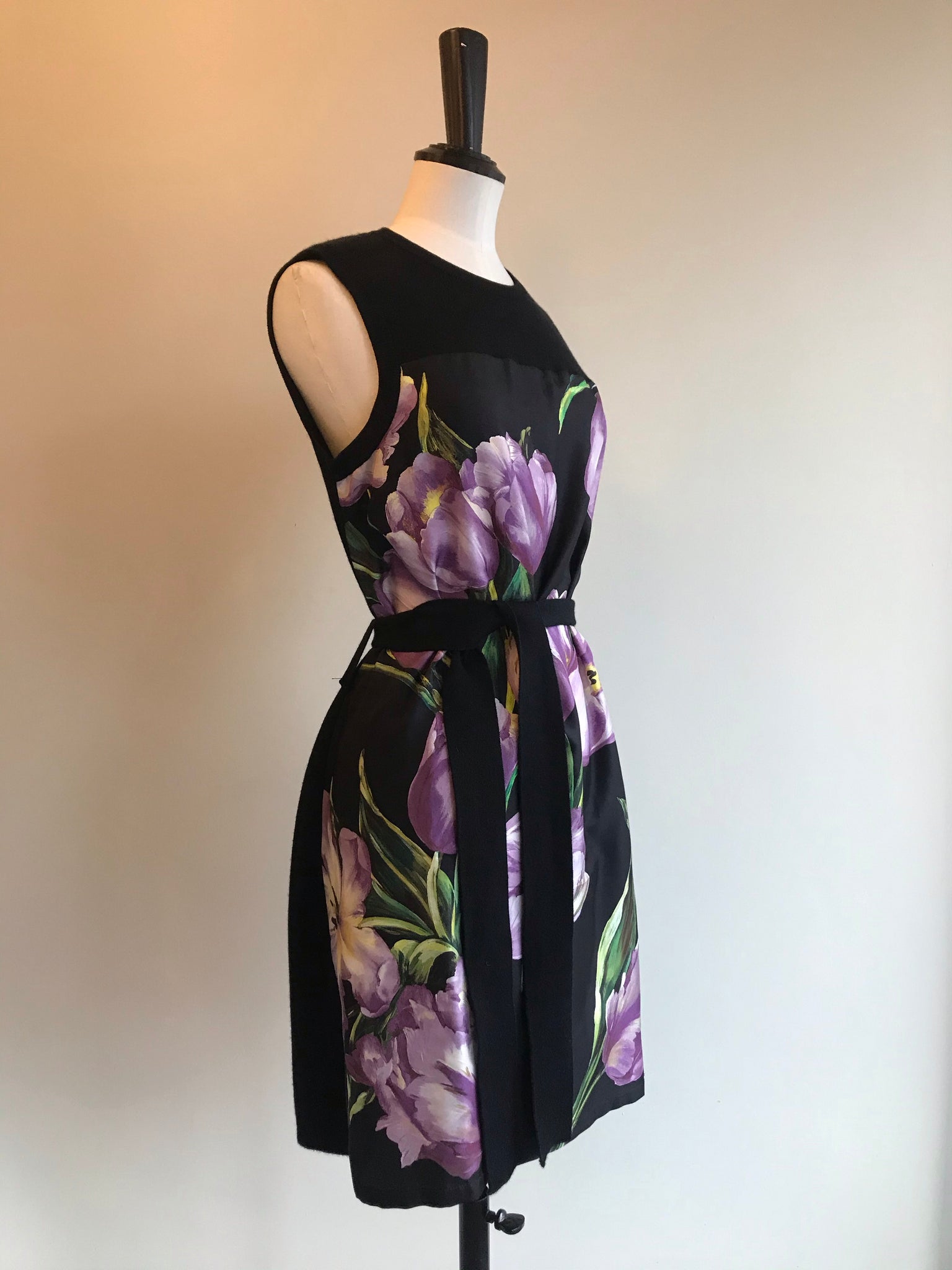 Isabella's Wardrobe Dolce & Gabbana Cashmere/Silk Floral Mini Dress.