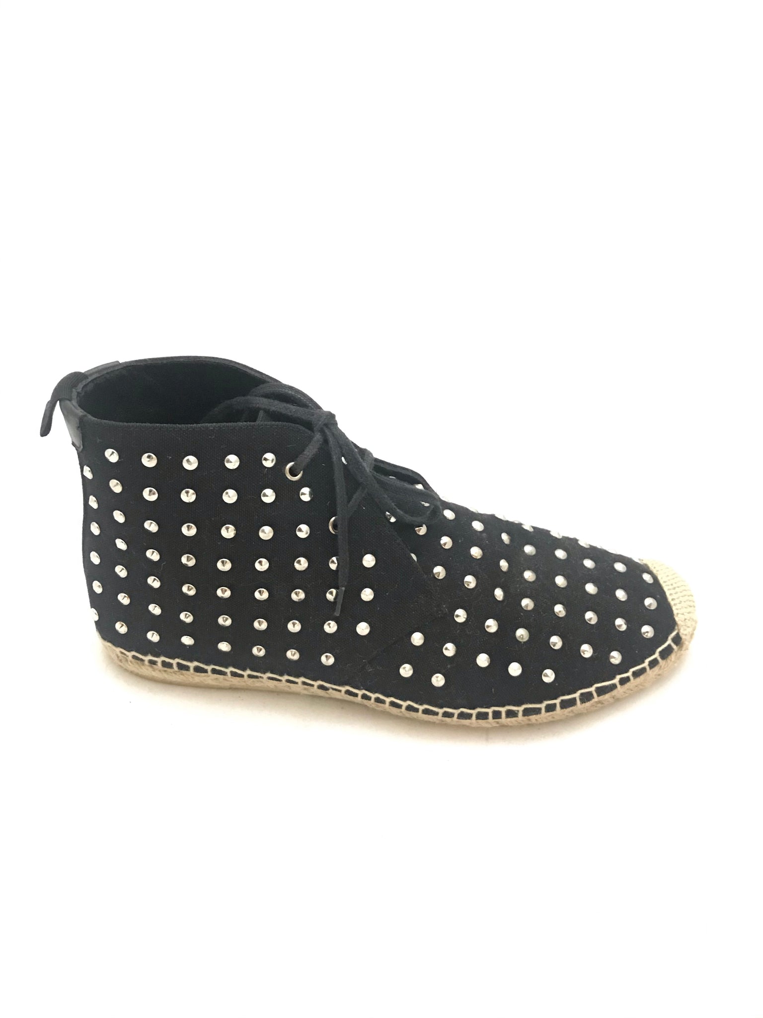 Isabella's Wardrobe Saint Laurent Studded Canvas High-Top Espadrille Sneaker.