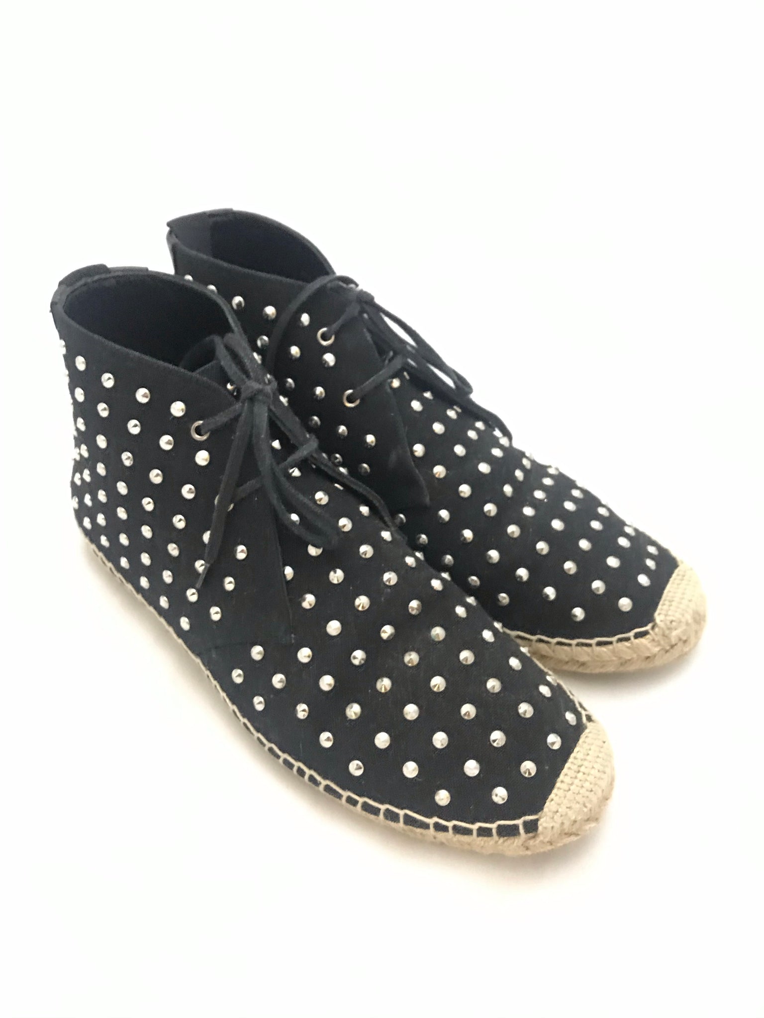 Isabella's Wardrobe Saint Laurent Studded Canvas High-Top Espadrille Sneaker.