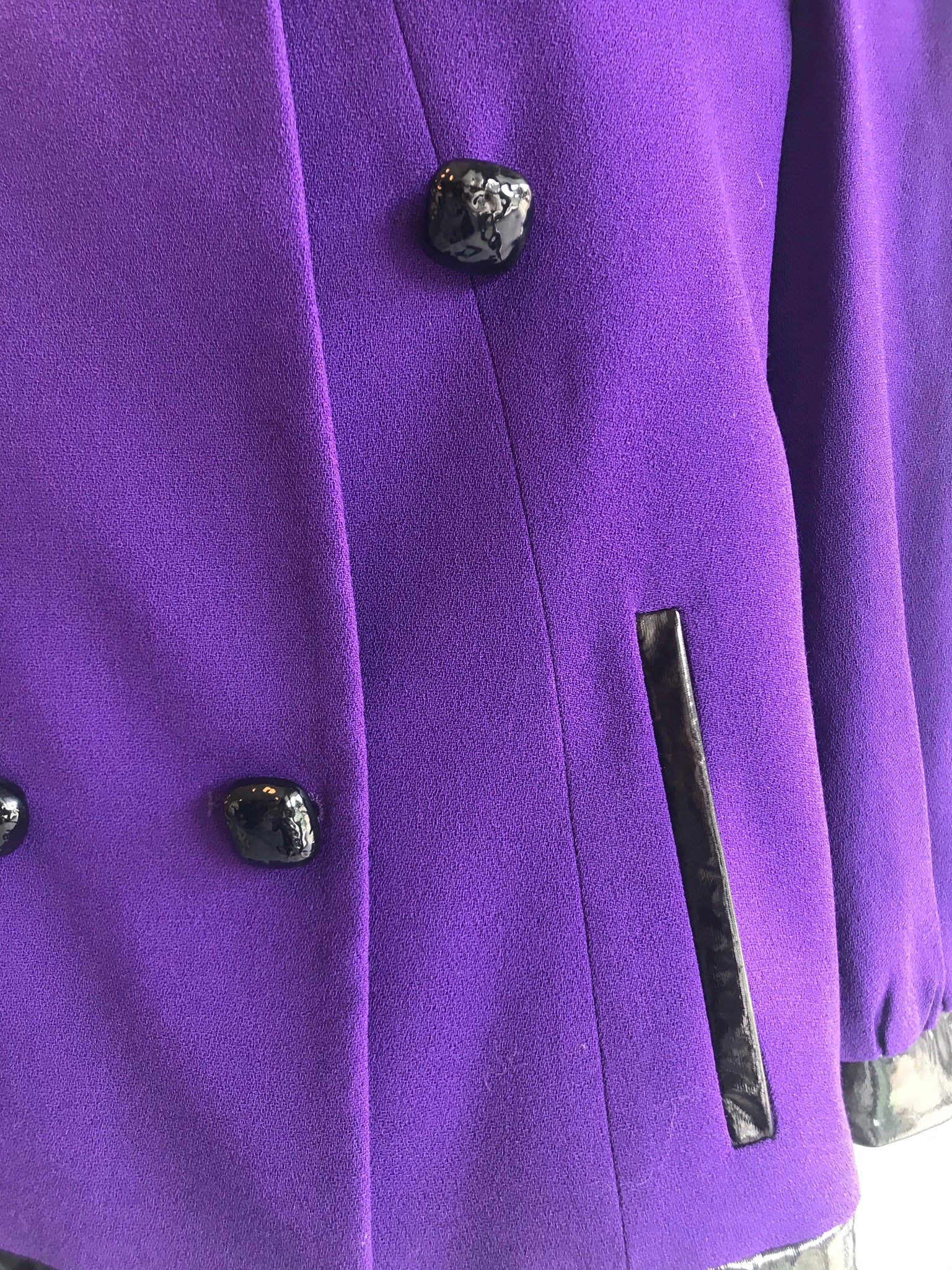 Isabella's Wardrobe Armani Collezioni Wool Jacket with Patent Trim.