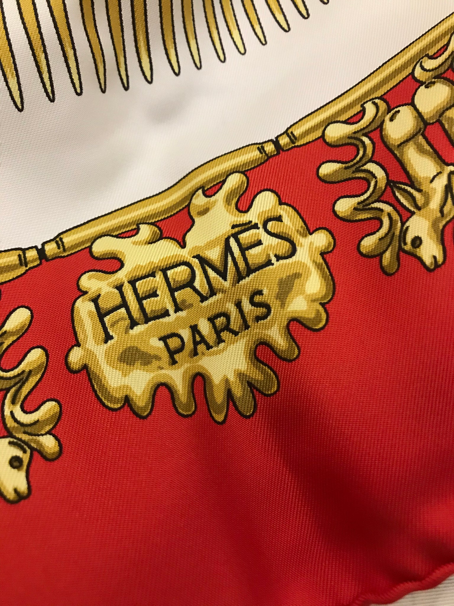 Isabella's Wardrobe Hermes Les Cavaliers D'or Silk Scarf.